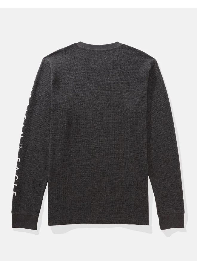 American Eagle AE Long-Sleeve Logo Graphic Thermal T-Shirt