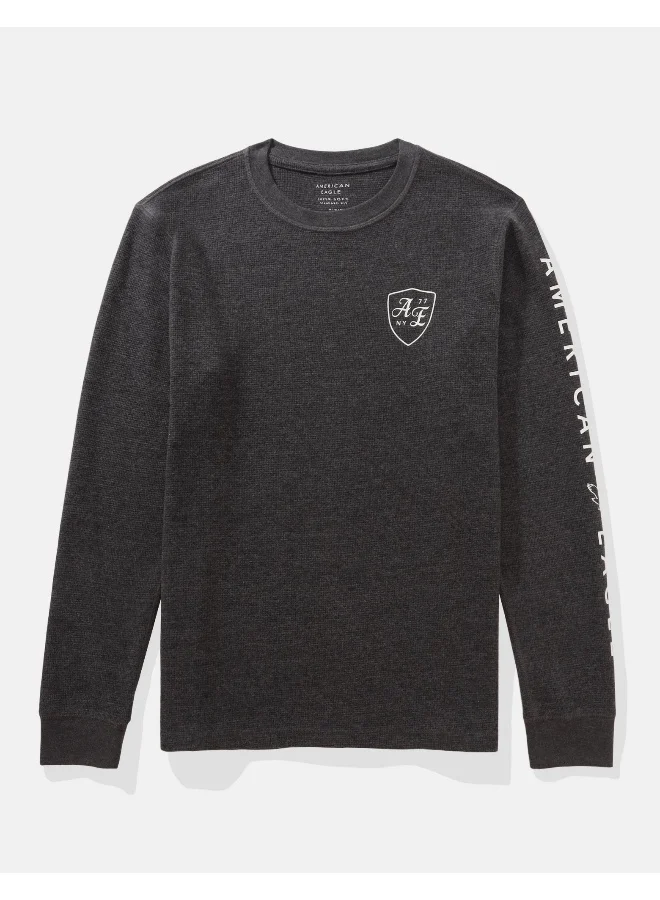 امريكان ايجل AE Long-Sleeve Logo Graphic Thermal T-Shirt