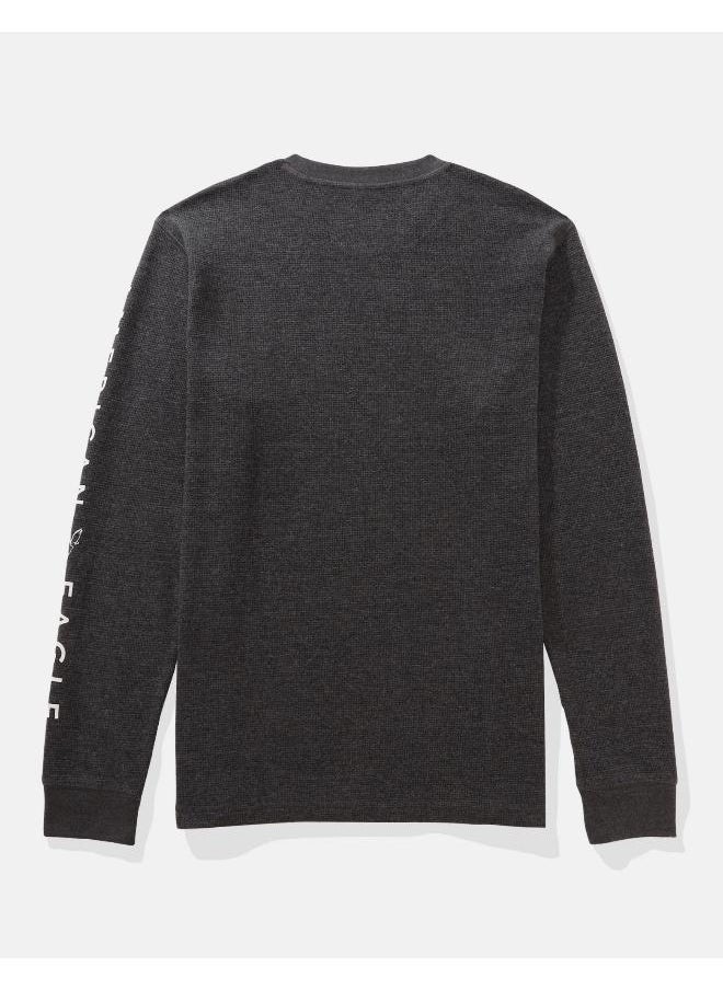 American Eagle AE Long-Sleeve Logo Graphic Thermal T-Shirt  - Image 4