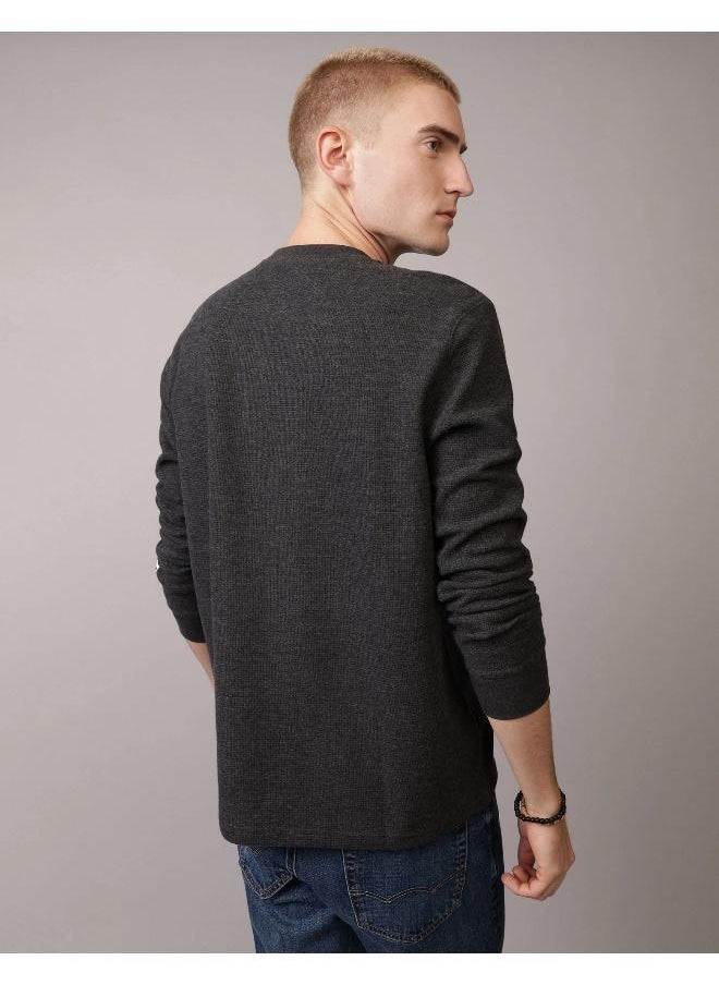 American Eagle AE Long-Sleeve Logo Graphic Thermal T-Shirt  - Image 2