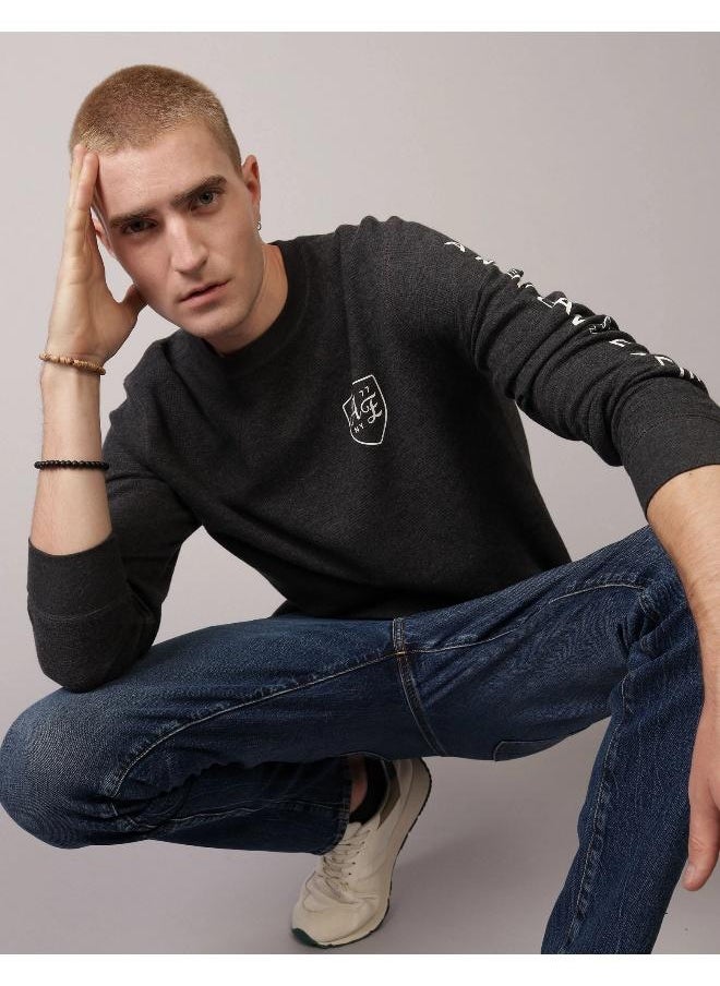 American Eagle AE Long-Sleeve Logo Graphic Thermal T-Shirt  - Image 1