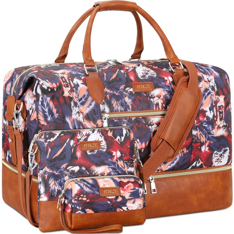 ITIEZY Weekender Bag for Women, Travel Duffel Bag Carry On Overnight Bag with Shoe Compartment Large Nylon Travel Weekend Tote Bag - Image 1