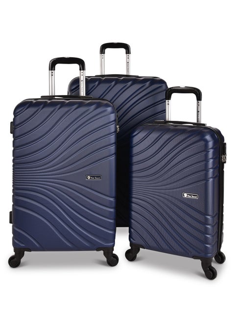 New Travel ABS Luggage Set, Hard Trolley Travel Bag, Lightweight and Durable, with Carry On Cabin Sizes, Combination Lock and 4 Wheels, Size 20/24/28, NT802/3P