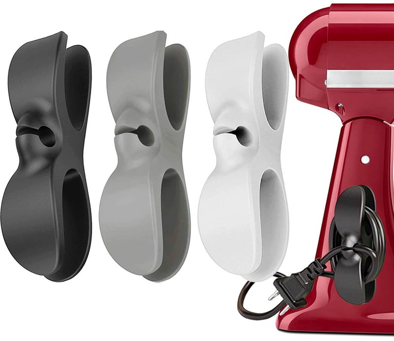 AFunCrafter Cord Organizer for Kitchen Appliances - 3 PCS Stick On Cable Wrapper Holder Winder Keeper, Power Wire Management Wrap Hook Clip for Kitchenaid Mixer, Home Gadget Accessories - Image 1