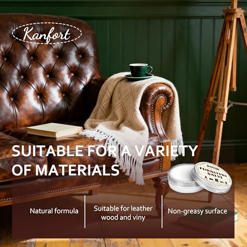 kanfort Leather & Furniture Repair Salve, Furniture Salve with Brush for Leather Wood, Leather Conditioner Help Prevent Cracking or Fading - Image 5