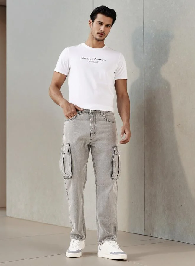 Splash FAV Men Straight Fit Mid Rise Cargo Jeans