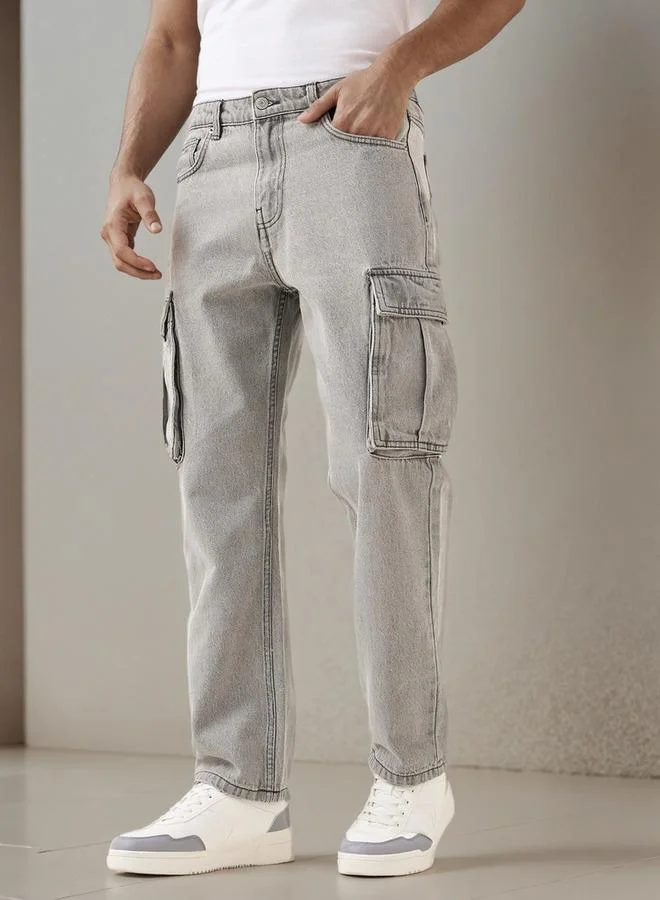 Splash FAV Men Straight Fit Mid Rise Cargo Jeans