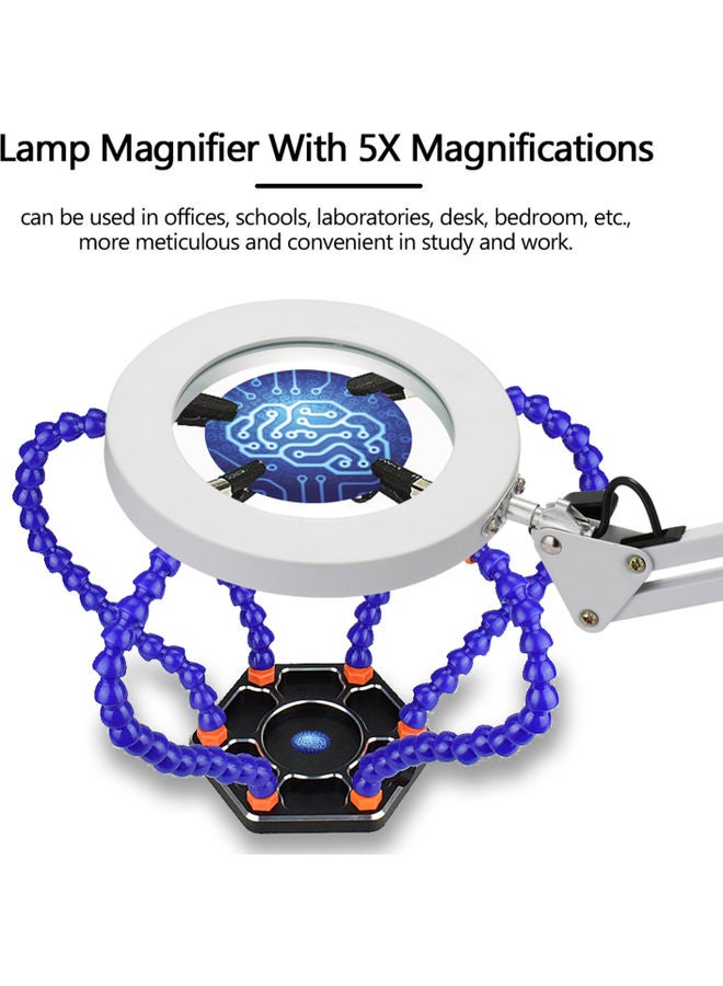 إسكدنيا مصباح مكتب زجاجي مكبر بمنفذ USB أسود - Image 4