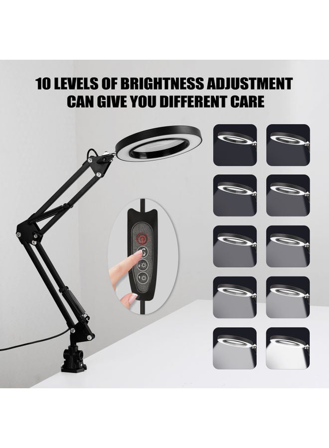 إسكدنيا مصباح مكتب زجاجي مكبر بمنفذ USB أسود - Image 5