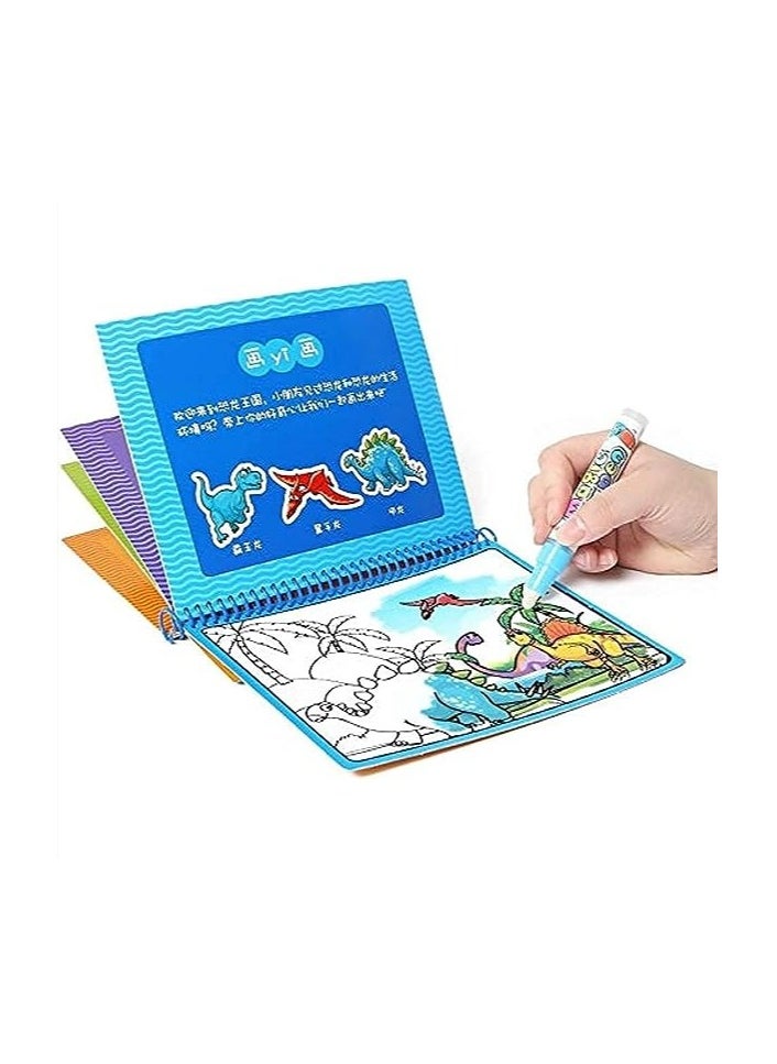 Generic 3 Books - Kids Magic Water Colouring Book Unlimited Fun with Water (multi-shape) for +3 kids, Coloring Drawing Reusable Water-Reveal Activity Pad, Chunky-Size Water Pen, Magic Coloring Book, Watercolor Magic Coloring Book, Sketchbook with Watercolor Magic Pen for Kids - Assorted Shapes, Fantastic Kids Toys, Magic Watercolor Coloring Book, Magic Water Book, Water Coloring Book, Doodling Paint with Water Magic Pen Painting Board, Children Education Drawing Toy, Water Coloring Book Toy Scribble Coloring Book with Magic Pen and Drawing Pad, Birthday Gift (multi-shape)  - Image 4