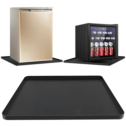 DTOMCD Mini Fridge Silicone Mat 197x197x06 Durable Refrigerator Mats with High Raised Edges LeakProof Fridge Mats for Mini Fridges Washing Machines Pet Bowls Protects Floors from Water Spills - Image 1