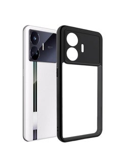 HuHa Case Cover For Realme GT Neo5 SE Frosted TPU + Transparent PC Phone Case Black 