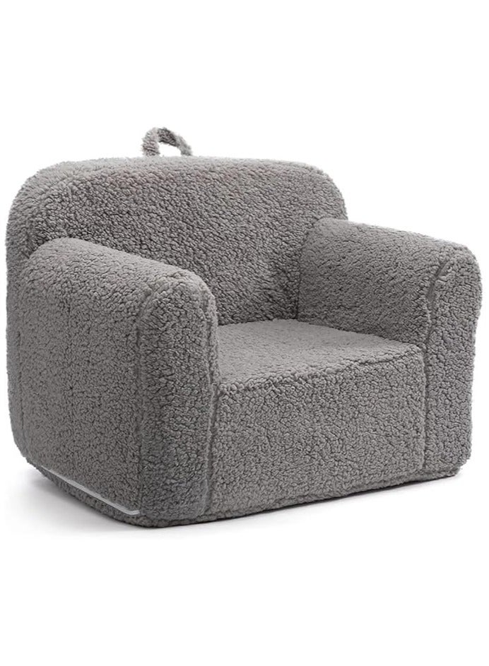 بوبينز هوم كرسي أريكة عصري فائق النعومة ومجنون للأطفال (رمادي) - Image 1