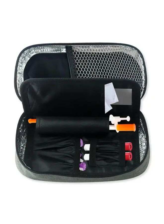 Insulin Cooler Medicine Case Travel Organizer Thermal Regulated Gray - Image 3