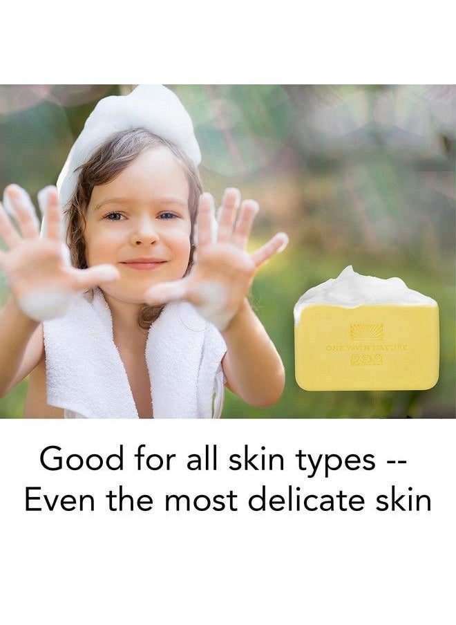 ONE WITH NATURE - Dead Sea Salt Lemon Sage 4 Oz Soap 3 Pk Dead Sea Salt Includes Sulfur Magnesium And 21 Essential Minerals. Shea Butter Argan Oil. All Skin Types Problem Skin. Natural Therapeutic 100% Natural - Image 1