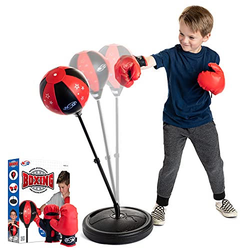 NSG Punching Bag for Kids Boxing Gloves Set Adjustable Freestanding Speed Bag with SpringLoaded Stand Junior Boxing Gloves Hand Pump Portable Easy Assembly for Boys Teens Toddlers Ages 4 - Image 5