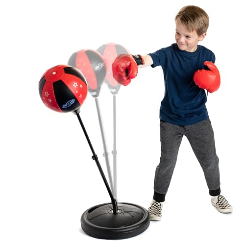 NSG Punching Bag for Kids Boxing Gloves Set Adjustable Freestanding Speed Bag with SpringLoaded Stand Junior Boxing Gloves Hand Pump Portable Easy Assembly for Boys Teens Toddlers Ages 4 - Image 1