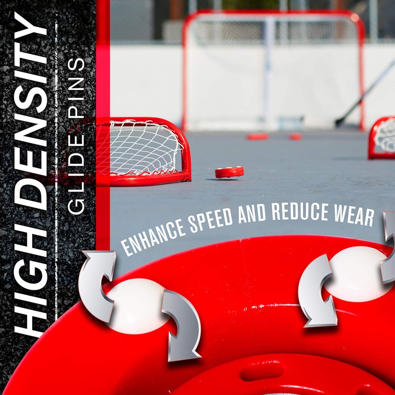 Franklin Sports NHL Street Roller Hockey Pucks - (6) Pro Commander Outdoor Street Hockey Pucks with Rollers for Practice + Training - Red - Image 4