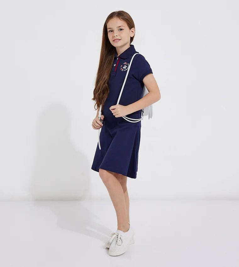 BEVERLY HILLS POLO CLUB  Girl's Logo Embroidered Polo Dress for Women | Best Price UAE