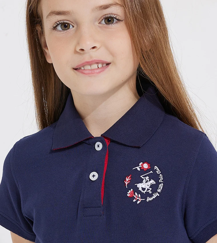 BEVERLY HILLS POLO CLUB  Girl's Logo Embroidered Polo Dress for Women | Best Price UAE