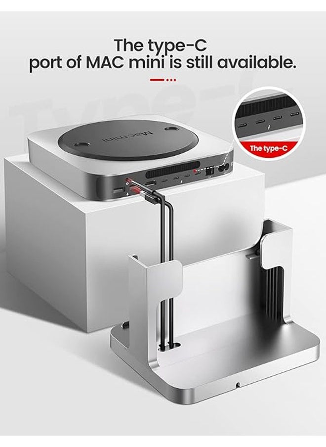 General Mac Mini Stand ABS Plastic Docking Station, 8-in-1 Docking Station Stand with Power Adapter, USB 3.0 Port/USB-C Hub for Data Transfer Card Reader  - Image 3
