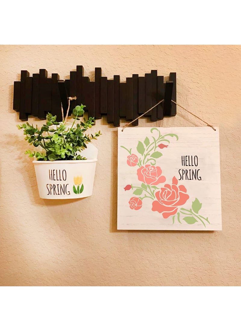 G GSS Designs GSS Designs Corner Flower Rose Stencil - Reusable Stencils for Painting on Wood Canvas Wall Furniture - Mylar Stencil for Crafts and Decorations 12x12 Inch  - Image 5