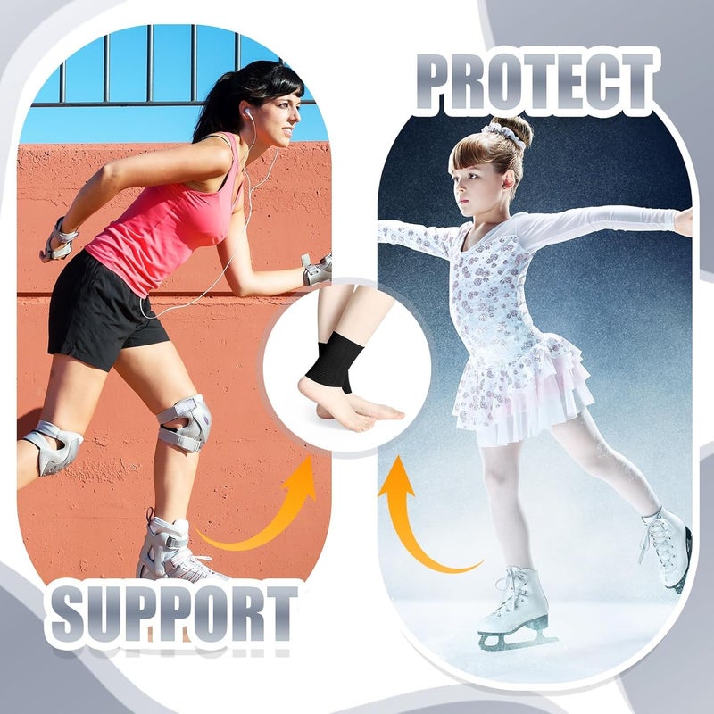 Luckam Ankle Gel Sleeves, 1 Pair Padded Skate Socks Skateboard Accessories Ankle Pads Compression Sleeve, Protector Brace for Figure Skating Riding Ski Ankle Protection Foot Support Socks (Black) - Image 4