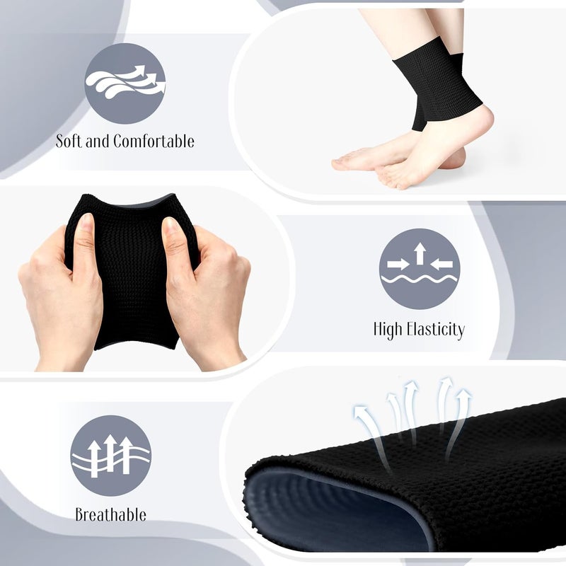 Luckam Ankle Gel Sleeves, 1 Pair Padded Skate Socks Skateboard Accessories Ankle Pads Compression Sleeve, Protector Brace for Figure Skating Riding Ski Ankle Protection Foot Support Socks (Black) - Image 3