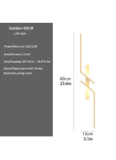 LOOPITYS （Gold, 60CM，Three color temperatures）Modern Creative Strip Led Wall Lamp Minimalist Bedroom Bedside Wall Sconce Led Lights Living Room TV Sofa Background Wall Lamp  - Image 3