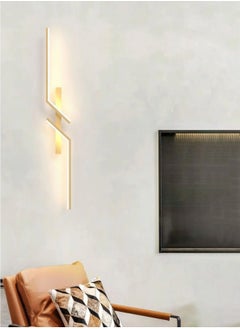 LOOPITYS （Gold, 60CM，Three color temperatures）Modern Creative Strip Led Wall Lamp Minimalist Bedroom Bedside Wall Sconce Led Lights Living Room TV Sofa Background Wall Lamp  - Image 1