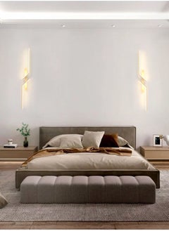 LOOPITYS （Gold, 60CM，Three color temperatures）Modern Creative Strip Led Wall Lamp Minimalist Bedroom Bedside Wall Sconce Led Lights Living Room TV Sofa Background Wall Lamp  - Image 5