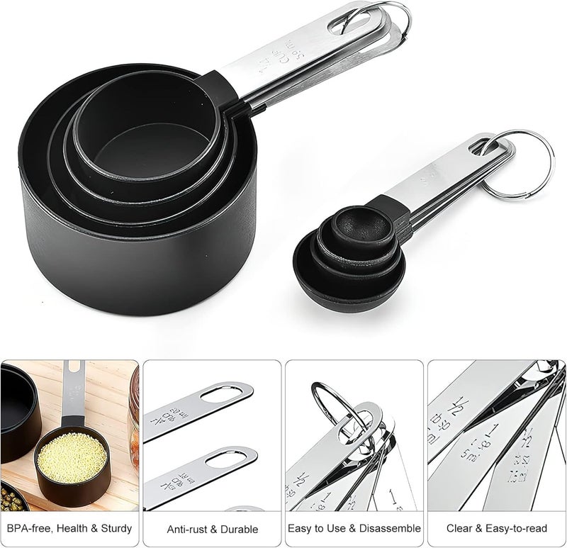 Aputue Global mainstream design picks Measuring Cups and Spoons Set, 8PCS Professional Grade Measuring Tools with Ergonomic Handles, Dishwasher Safe Kitchen Essentials for Accurate Baking and Cooking Measurements Light durable upgraded substance - Image 5