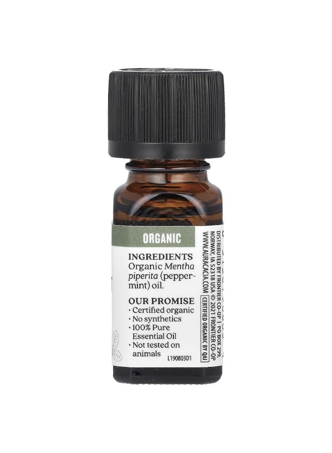 Aura Cacia, Organic Pure Essential Oil, Peppermint, 0.25 fl oz (7.4 ml) - Image 2