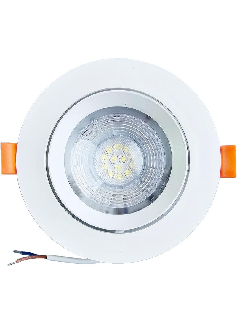 Narken COB 12W Daylight Cool white 6500K Spot LED Power Saving PC Polycarbonate Plastic Angled Recessed Ceiling Downlight  Cutting and Hole. - Image 1