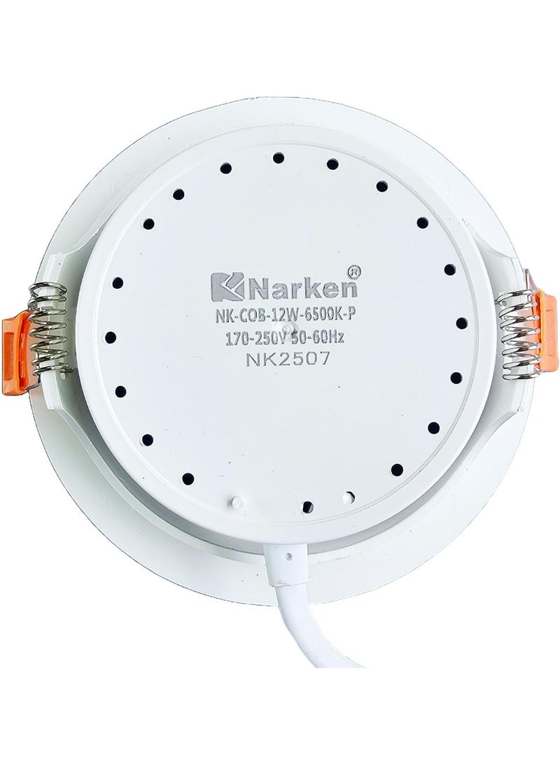 Narken COB 12W Daylight Cool white 6500K Spot LED Power Saving PC Polycarbonate Plastic Angled Recessed Ceiling Downlight  Cutting and Hole. - Image 2