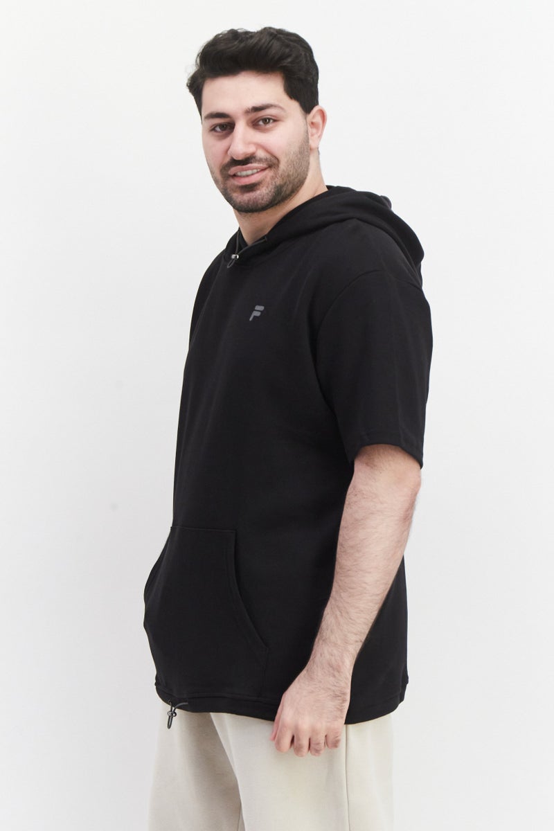 FILA Men Sportwear Fit Hood With Drawstring Outdoor Hoodies, Black - Image 3