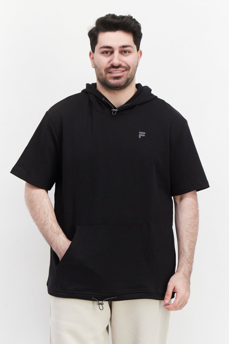 FILA Men Sportwear Fit Hood With Drawstring Outdoor Hoodies, Black - Image 1