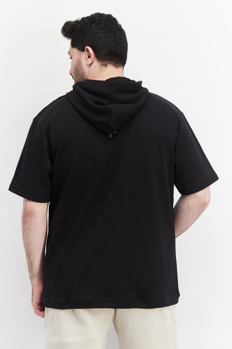 FILA Men Sportwear Fit Hood With Drawstring Outdoor Hoodies, Black - Image 4