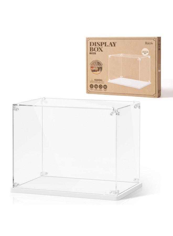 ROBOTIME Acrylic Display Case for Miniature House Building Sets, Clear Dust Cover Dsplay Case for Collectibles Display, Storage Bins with Reserved Wiring Port(10.3x7.2x8.0 inch) - Image 1