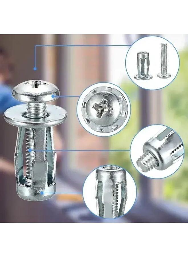 60 Pieces M6 25mm Petal Screws Nuts Expansion Jack Nuts Cross Screws Rivets Fasteners - Image 2