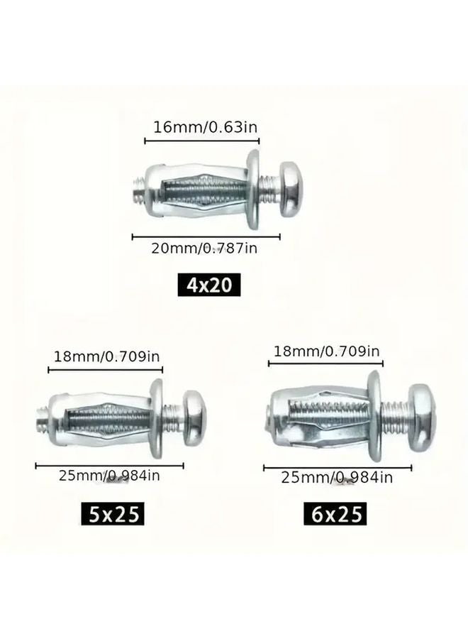 60 Pieces M6 25mm Petal Screws Nuts Expansion Jack Nuts Cross Screws Rivets Fasteners - Image 5