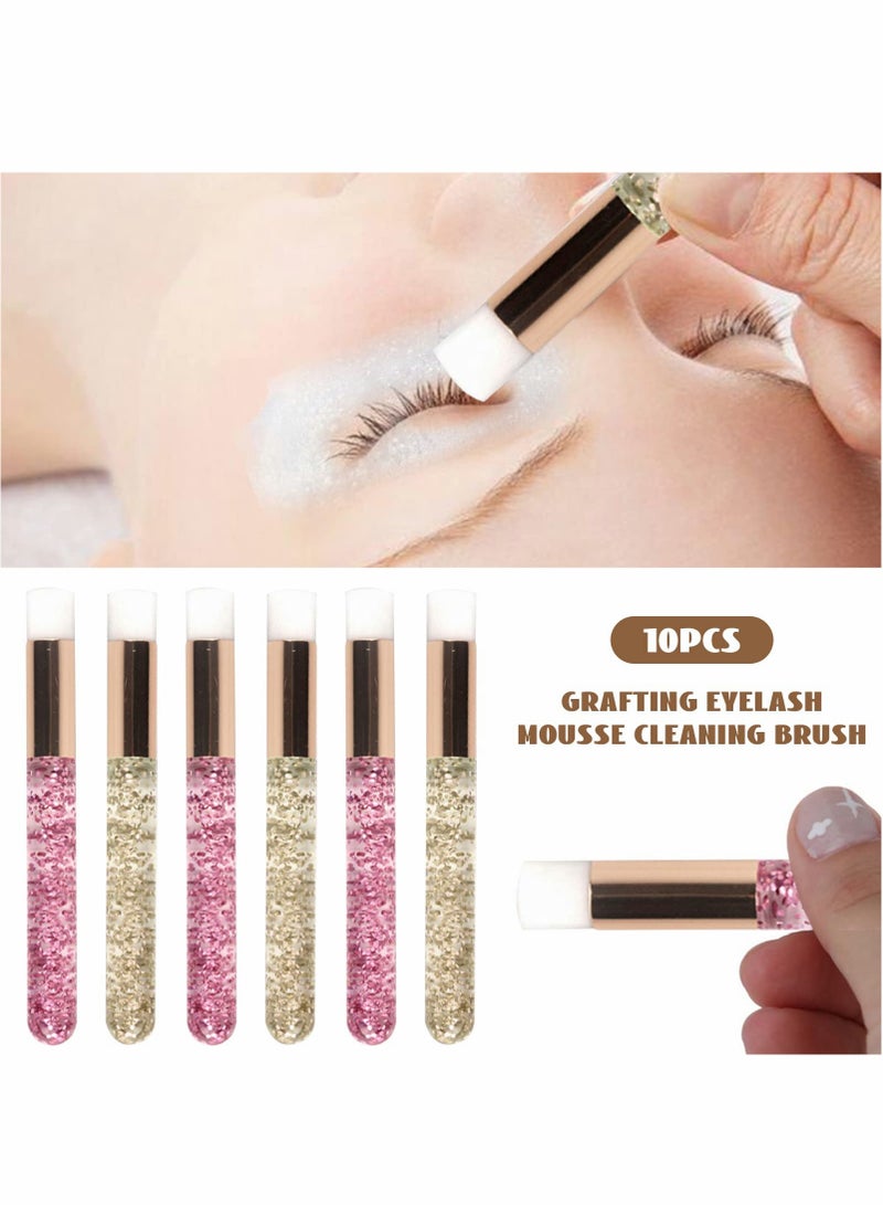 Excefore 10pcs Lash Shampoo Brush, Eyelash Brushes Eyelash Extension Cleanser Brush Nose Pore Deep Cleaning Brush for Women Girls Facial Cleaning - Image 2