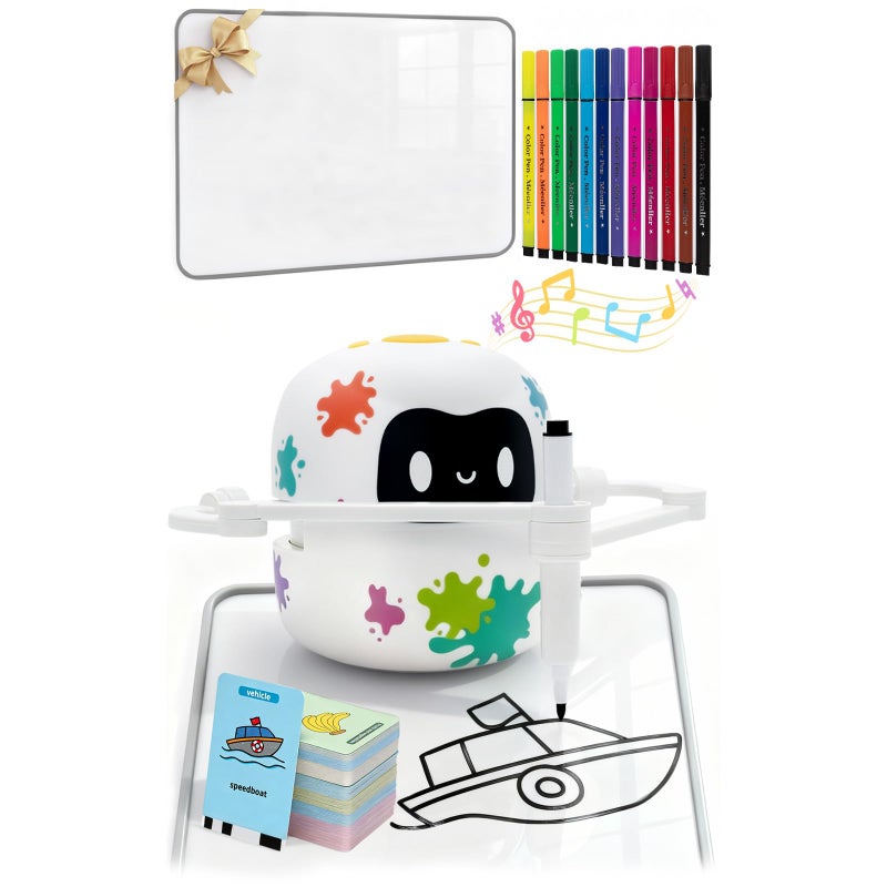 MeWaii Drawing Robot for Kids with 150 Cards Smart Painting Robot Educational MachineLearning Magic Robot for Kids Includes Erasable Board 12 Crayons Birthday Gift Robot Toy for Boys Girls 812 - Image 3
