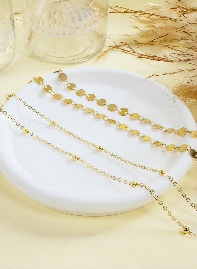 14K Gold Plated Waist Beads for Women,Dainty Adjustable Belly Chain, Layered Body Chain Belt,Boho Fashion Beach Body Jewelry Accessories for Daily Beach Wear - Image 4