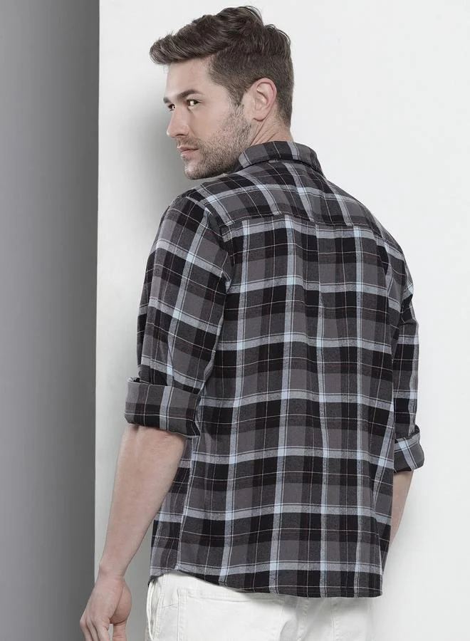 The Indian Garage Co  Men Relaxed Fit Checked Overshirt for Men | Best Price UAE