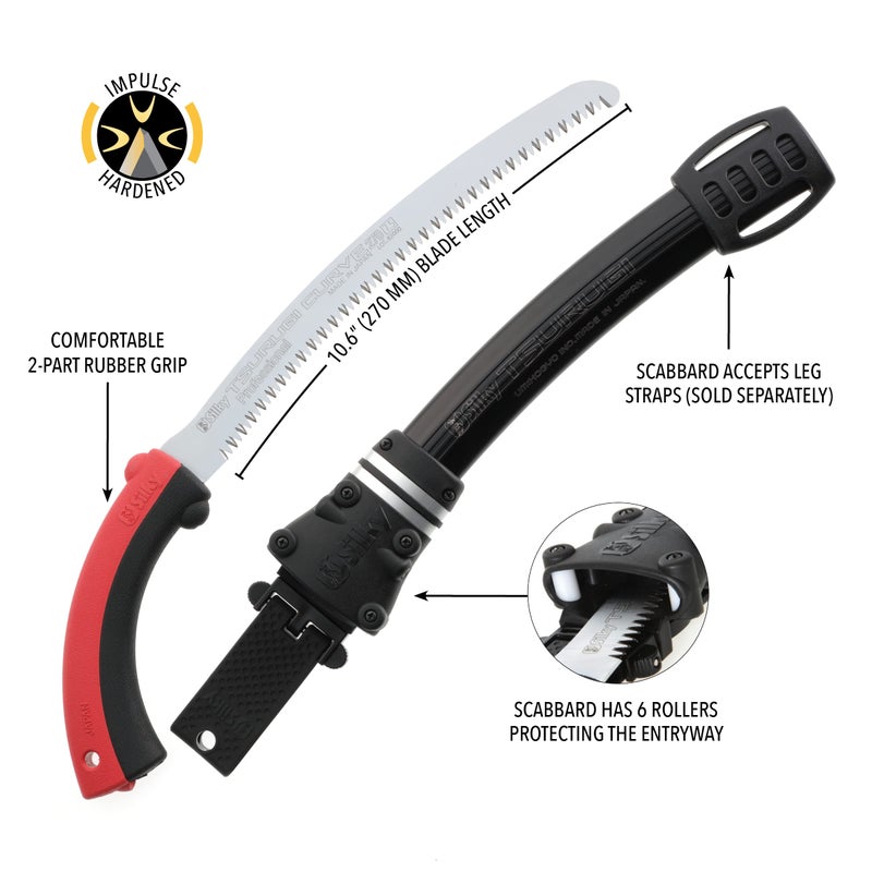 Silky Professional Series TSURUGI Curved Hand Saw 270mm Large Teeth (454-27) - Image 4