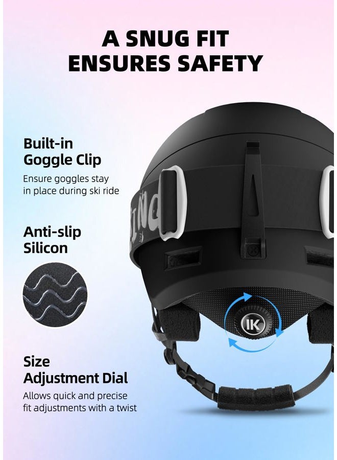 InnerKing Kids Ski Helmet and Goggles, Lightweight Boys Ski Helmet, Reinforced PC Shell & Shock-Absorbing EPS Foam & Soft Lining, Girls Snowboard Helmet 10 Vents, Snow Sport Helmets for Teens - Black - Image 4