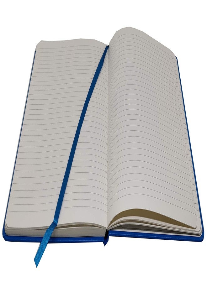 BRUSTRO Classic Series A5, 70gsm Paper, 96 Sheets,Blue Lightweight Notebook Diary with Sturdy hardcover, Elastic Closure Strap, Handy Pocket, Versatile use for School, Office and Home - Image 3