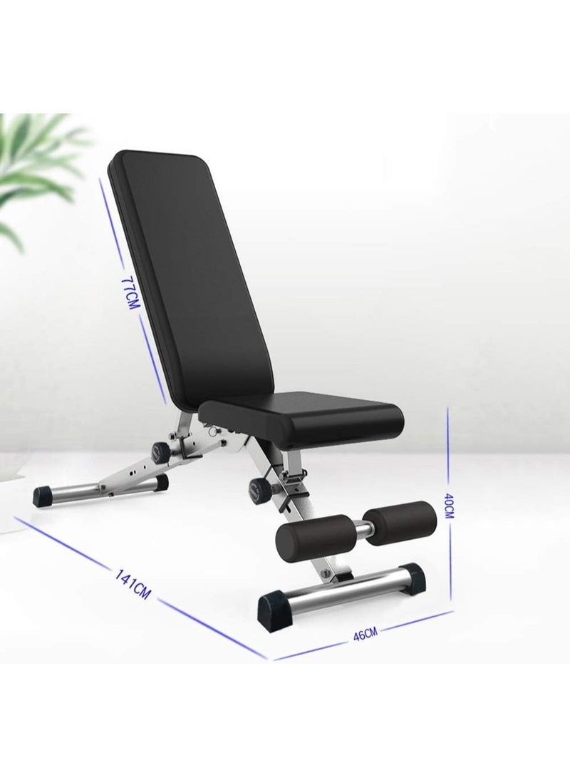 أس أه كرسي تمارين قابل للتعديل لتمارين الجسم بالكامل، متعدد الاستخدامات ومناسب لتمارين القوة، قابل للطي مع وضعيات مائلة ومسطحة ومنخفضة، مثالي للمنزل وصالة الألعاب الرياضية، مصنوع من الفولاذ المتين مع وسادة مريحة - Image 2