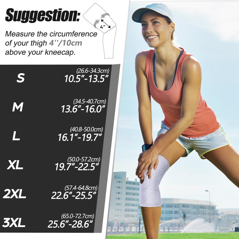 NEENCA Knee Brace for Knee Pain, Compression Knee Support with Air Mesh Fabric, Adjustable Knee Wrap with Side Stabilizers, Ultra-Soft Bandage for Sports, Running, Meniscus Tear, ACL, Arthritis Relief - Image 5